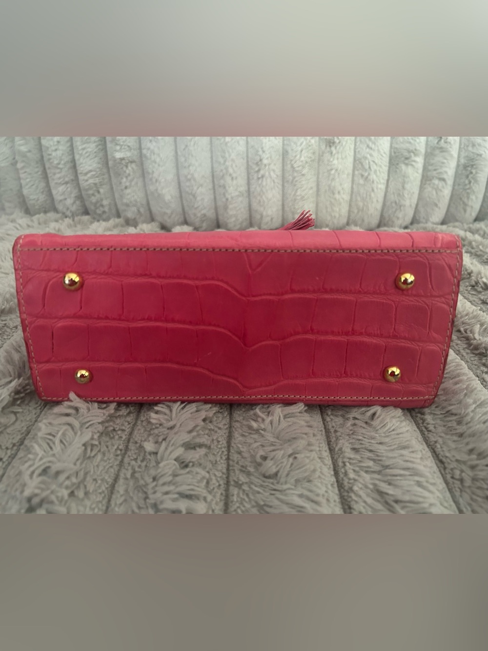 Dooney & Bourke Pink Embossed Croc Leather Small Satchel - Rare - made in Italy - Picture 6 of 6